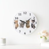 Vier Kätzchen Rundwand Große Wanduhr (Zuhause)
