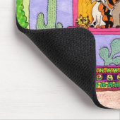 Vier Katzen in einem Lila Adobe House Mousepad (Ecke)