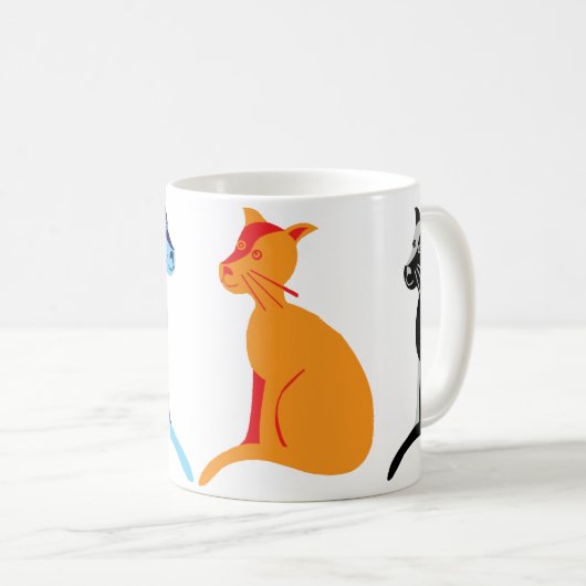 vier Katzen Kaffeetasse (VorderseiteRechts)