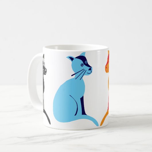 vier Katzen Kaffeetasse (Vorderseite Links)