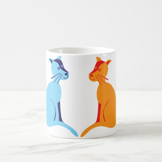 vier Katzen Kaffeetasse (Mittel)