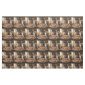 Vier Katzen mit Pizza zum Abendessen, Stoff (Fat Quarter (45,7 x 55,9 cm))