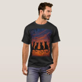 Vier Katzen-Silhouette T-Shirt (Vorne ganz)