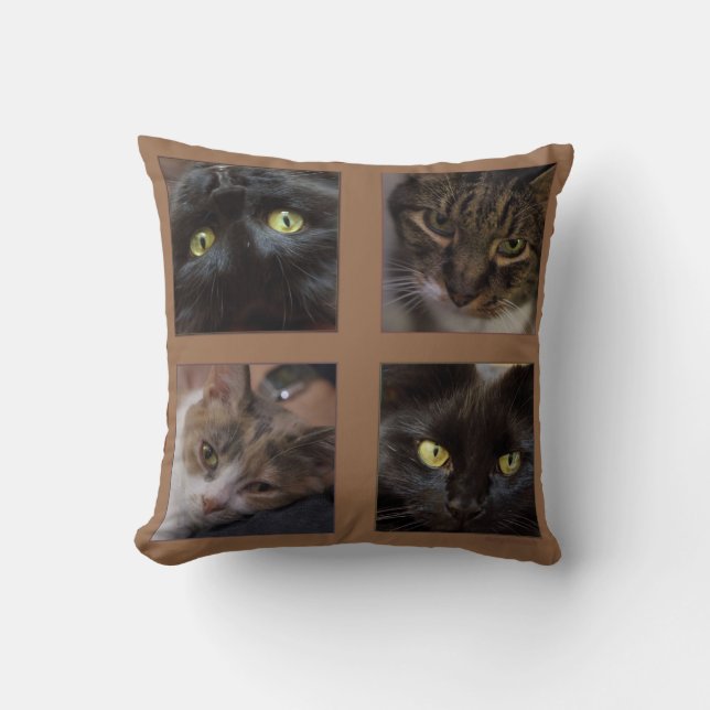 Vier Katzen von Miriam Kilmer Kissen (Vorderseite)