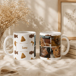 Vier Katzenfotos mit Namensstil Kaffeetasse