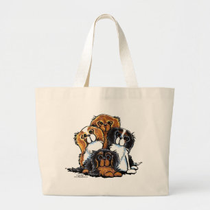 Vier Kavalier-König Charles Spaniels Jumbo Stoffbeutel