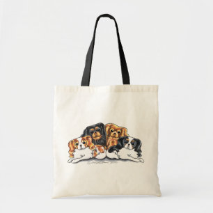 Vier Kavalier-König Charles Spaniels Tragetasche