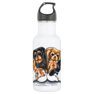 Vier Kavalier-König Charles Spaniels Trinkflasche