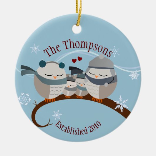 Vier Keepake-Ornament-Familie Keramik Ornament (Vorne)