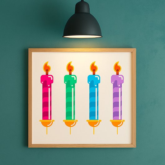 Vier Kerzen Poster