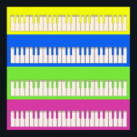 Vier Keyboards Pop Art Poster<br><div class="desc">Die Pop-Kunst war in den 60er und 70er Jahren groß. Dieses Pop Art Keyboard Design besteht aus vier Orgel/Piano Keyboards in Bezug auf die Kunstform. Klicken Sie auf eines der Poster-Symbole unten,  um dieses Poster in größerem Format anzuzeigen.</div>