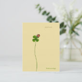 Vier Klee und Ladybug - Viel Glück Postkarte (Stehend Vorderseite)