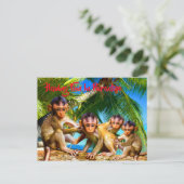 Vier kleine Affen Postkarte (Stehend Vorderseite)