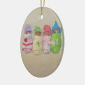 Vier kleine Babys: Polymer-Lehm-Skulpturen Keramik Ornament (Links)