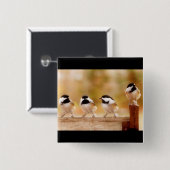 Vier kleine Chickadees Button (Vorne & Hinten)