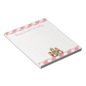 Vier kleine Eichhörnchen Niedlich Pink Gingham für Notizblock (angewinkelt)