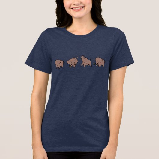 Vier kleine Elefanten Tri-Blend Shirt (Vorderseite)