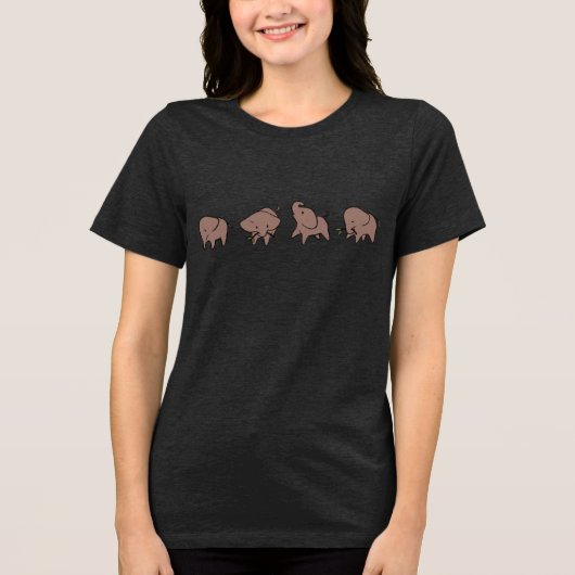 Vier kleine Elefanten Tri-Blend Shirt (Vorderseite)