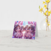 Vier kleine Engeln Digitale Kunst Karte (Gelbe Blume)