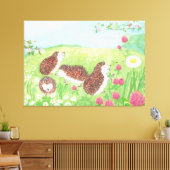 Vier kleine Igel auf der Wiese Leinwanddruck (Insitu (Wohnzimmer))