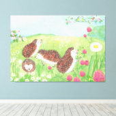 Vier kleine Igel auf der Wiese Leinwanddruck (Insitu (Holzboden))