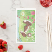 Vier kleine Igel auf der Wiese Serviette (Beispiel)