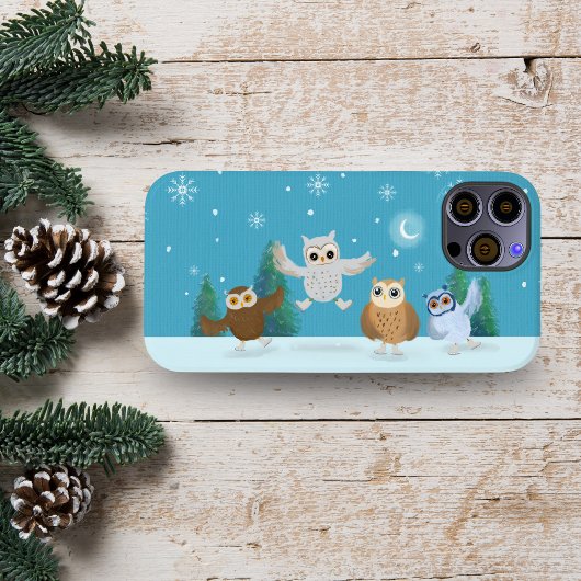 Vier kleine Owls gehen Ice-Skaten Case-Mate iPhone Hülle