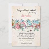 Vier kleine Vögel Einladung (Vorderseite)