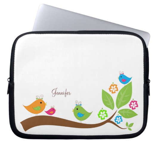 Vier kleine Vögel Laptopschutzhülle (Vorderseite)