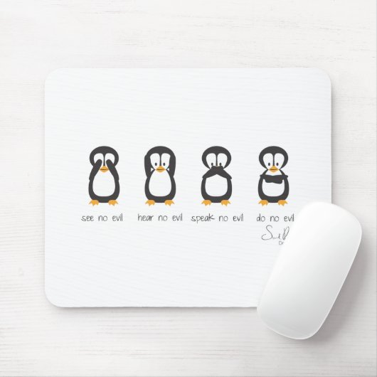 vier kluge Pinguine Mousepad (Mit Mouse)