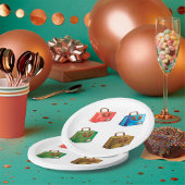 Vier Koffer Papier-Teller Pappteller