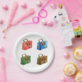 Vier Koffer Papier-Teller Pappteller (Party)