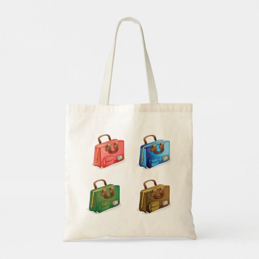 Vier Koffer Totbeutel Tragetasche (Rückseite)