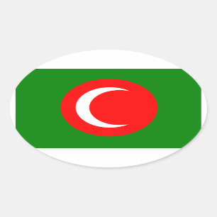 VIER Königreich Kurdistan Flag (1922-1924, 1925) Ovaler Aufkleber