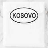 VIER Kosovo Ovaler Aufkleber (Tasche)
