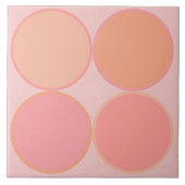 Vier Kreise in Millenium rosa und pfirsichfarben Fliese (Vorderseite)