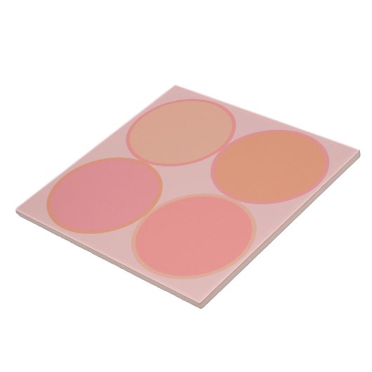 Vier Kreise in Millenium rosa und pfirsichfarben Fliese (Seite)