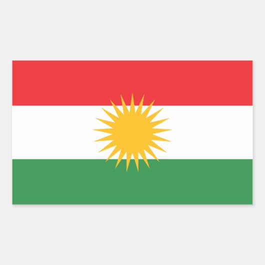 VIER Kurdistan Rechteckiger Aufkleber (Vorderseite)