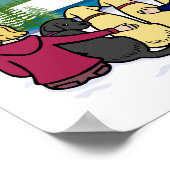 Vier Labradoren und Eltern - Winter View Poster (Ecke)