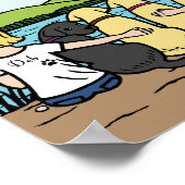 Vier Labradoren und Eltern zum See Poster (Ecke)