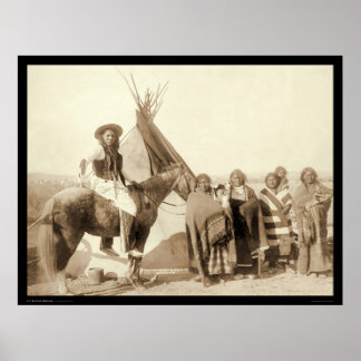 Vier Lakota indische Frauen vor Tipi SD 1891 Poster