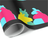 Vier Lamas in vier Lama-Farben - eine mutige Geschenkpapier (Rolleneckpunkt)