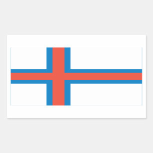 VIER Landesflagge der Färöer Rechteckiger Aufkleber