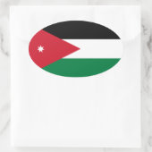 VIER Landesflagge Jordaniens Ovaler Aufkleber (Tasche)