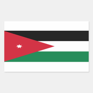 VIER Landesflagge Jordaniens Rechteckiger Aufkleber