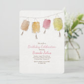 Vier Laternen Einladung (Stehend Vorderseite)