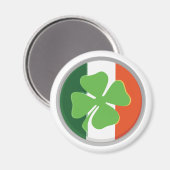 Vier Leaf Clover und irische Flaggenfarben Magnet (Vorderseite/Rückseite)