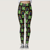 Vier leaf Clovers and Rainbows Pattern Leggings (Vorderseite)