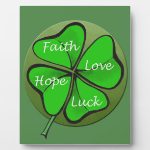 Vier-Leaf Clovers-Faith Liebe Hope Luck - Bibel Fotoplatte