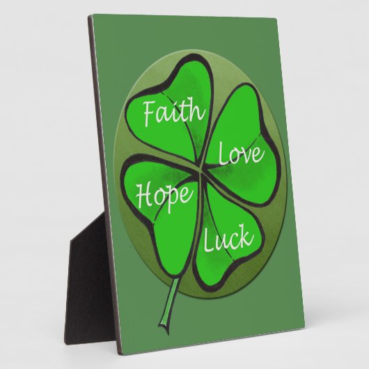 Vier-Leaf Clovers-Faith Liebe Hope Luck - Bibel Fotoplatte (Seite)